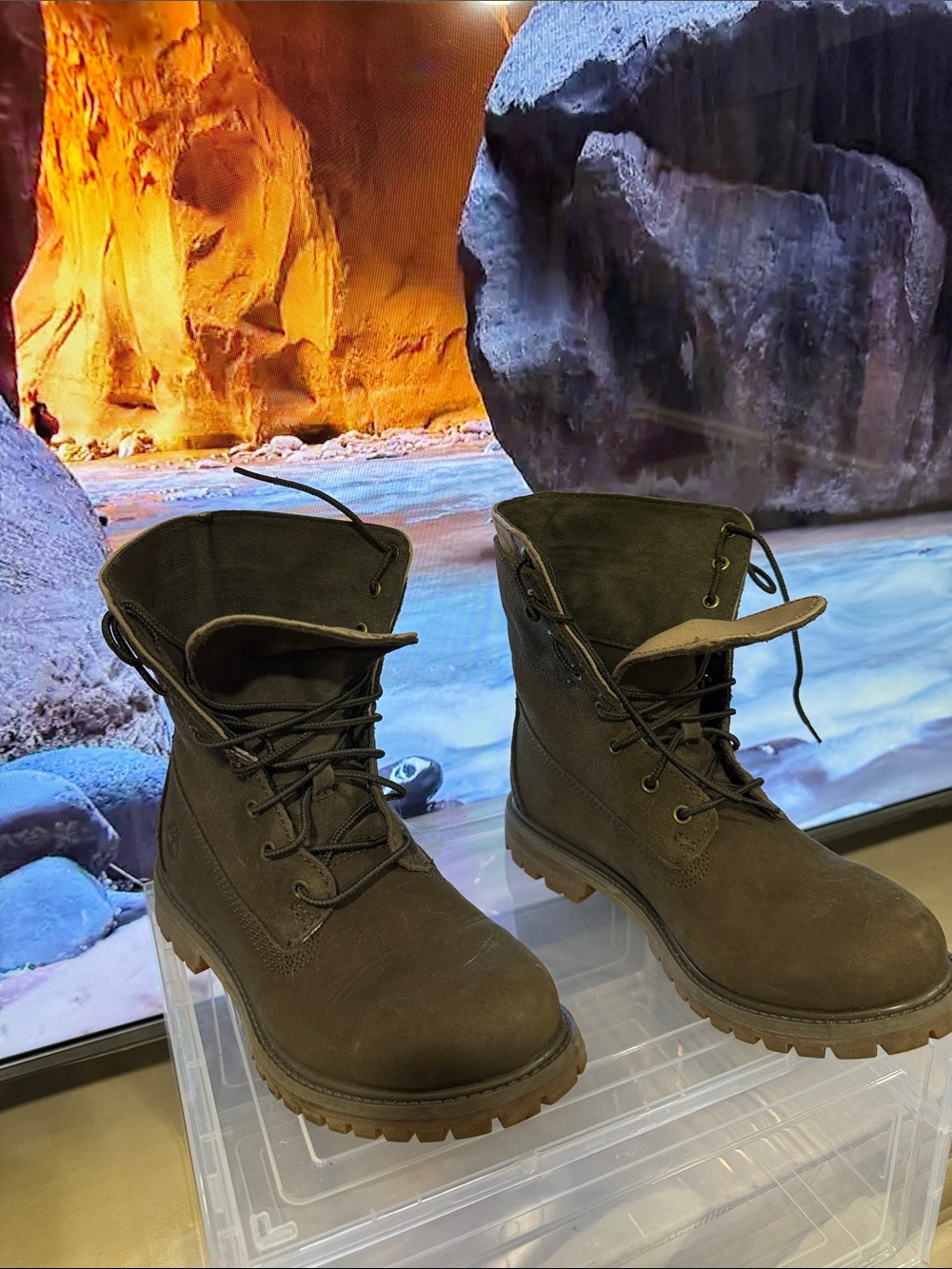 Women Dark green Lace-Up timberland Boots Size US 7